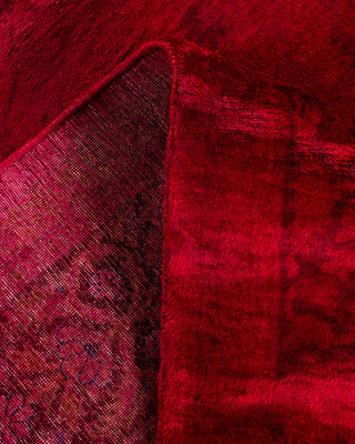 Contemporary Hand Knotted Overdyed Red Area Rug 5' 2" x 10' 5"