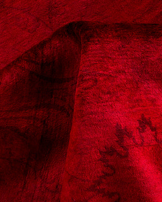 Contemporary Hand Knotted Overdyed Red Area Rug 5' 2" x 10' 5"