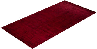 Contemporary Hand Knotted Overdyed Red Area Rug 5' 2" x 10' 5"
