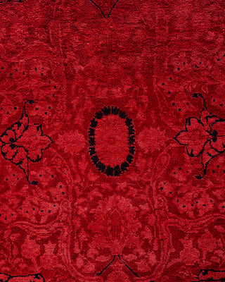 Contemporary Hand-Knotted Overdyed Orange Area Rug 10' 2" x 14' 4"