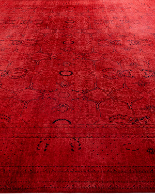 Contemporary Hand-Knotted Overdyed Orange Area Rug 10' 2" x 14' 4"