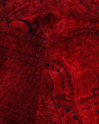 Contemporary Hand-Knotted Overdyed Orange Area Rug 10' 2" x 14' 4"