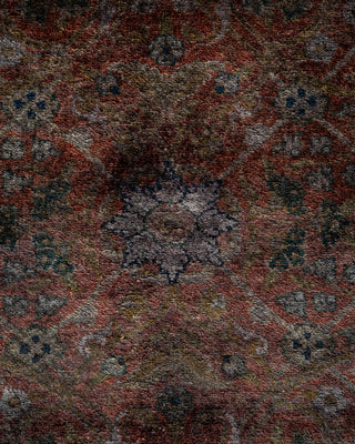 Contemporary Hand Knotted Overdyed Brown Area Rug 4' 1" x 6' 1"