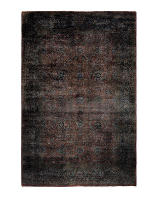 Contemporary Fine Vibrance Black Wool Area Rug 4' 1" x 6' 1"