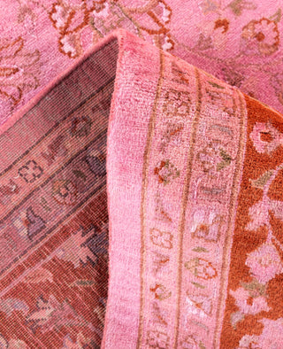 Overdyed Hand-Knotted Wool Modern-Contemporary Pink Area Rug 6' 8" x 9' 9"