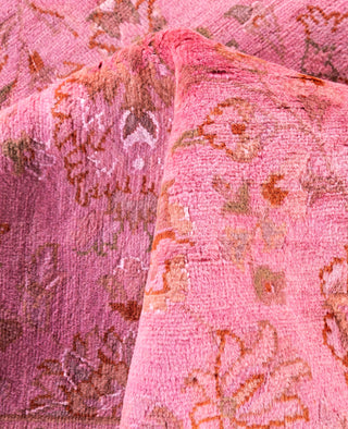 Overdyed Hand-Knotted Wool Modern-Contemporary Pink Area Rug 6' 8" x 9' 9"