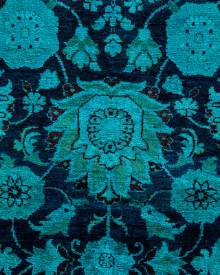 Overdyed Hand-Knotted Blue Area Rug 4' 2" x 6' 2"