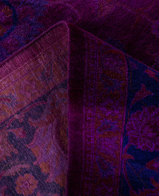 Contemporary Overdyed Wool Hand Knotted Purple Area Rug 9' 1" x 12' 1"