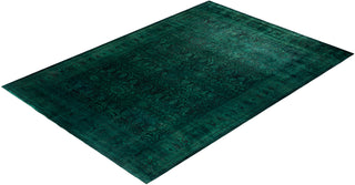 Contemporary Overyed Wool Hand Knotted Green Area Rug 10' 0" x 14' 0"