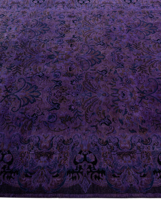 Contemporary Overdyed Wool Hand Knotted Purple Area Rug 4' 7" x 6' 7"