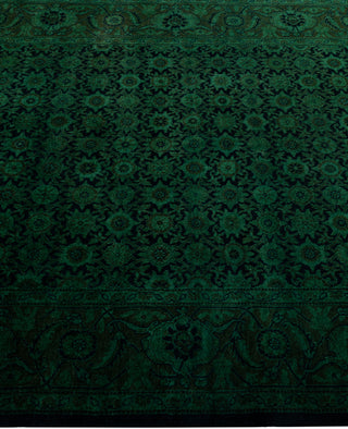 Contemporary Overdyed Wool Hand Knotted Green Area Rug 4' 7" x 7' 2"