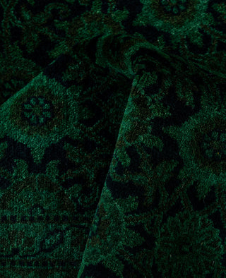 Contemporary Overdyed Wool Hand Knotted Green Area Rug 4' 7" x 7' 2"