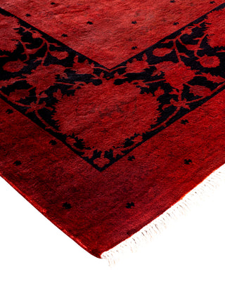 Contemporary Hand-Knotted Overdyed Orange Area Rug 8' 1" x 10' 3"