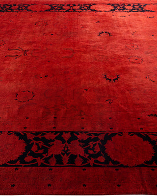 Contemporary Hand-Knotted Overdyed Orange Area Rug 8' 1" x 10' 3"