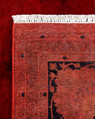 Contemporary Hand-Knotted Overdyed Orange Area Rug 8' 1" x 10' 3"