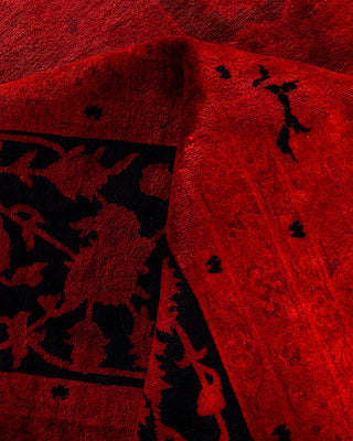 Contemporary Hand-Knotted Overdyed Orange Area Rug 8' 1" x 10' 3"