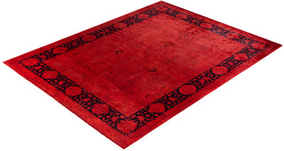 Contemporary Hand-Knotted Overdyed Orange Area Rug 8' 1" x 10' 3"
