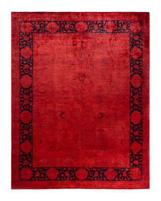 Contemporary Overyed Wool Hand Knotted Orange Area Rug 8' 1" x 10' 3"