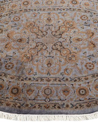 Overdyed Hand-Knotted Gray Oval Area Rug 3' 4" x 4' 10"