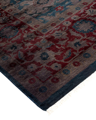 Modern Overdyed Hand Knotted Wool Blue Area Rug 6' 2" x 8' 10"