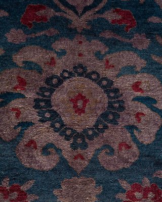 Contemporary Hand-Knotted Overdyed Blue Area Rug 6' 2" x 8' 10"