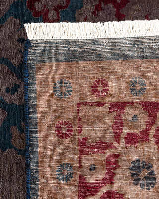 Contemporary Hand-Knotted Overdyed Blue Area Rug 6' 2" x 8' 10"