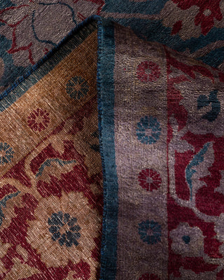 Contemporary Hand-Knotted Overdyed Blue Area Rug 6' 2" x 8' 10"