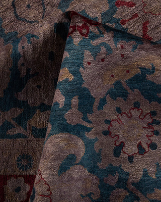 Contemporary Hand-Knotted Overdyed Blue Area Rug 6' 2" x 8' 10"