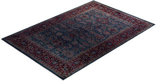 Modern Overdyed Hand Knotted Wool Blue Area Rug 6' 2" x 8' 10"