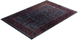 Contemporary Hand-Knotted Overdyed Blue Area Rug 6' 2" x 8' 10"