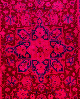 Overdyed Hand-Knotted Wool Modern-Contemporary Pink Area Rug 4' 3" x 6' 2"