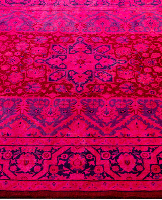 Overdyed Hand-Knotted Wool Modern-Contemporary Pink Area Rug 4' 3" x 6' 2"
