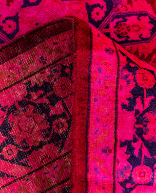 Overdyed Hand-Knotted Wool Modern-Contemporary Pink Area Rug 4' 3" x 6' 2"