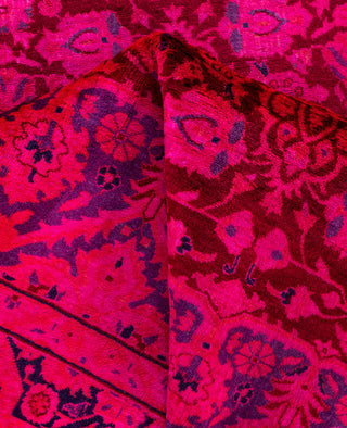 Overdyed Hand-Knotted Wool Modern-Contemporary Pink Area Rug 4' 3" x 6' 2"