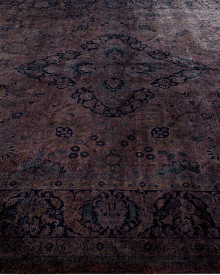 Modern Overdyed Hand Knotted Wool Purple Area Rug 8' 1" x 10' 2"
