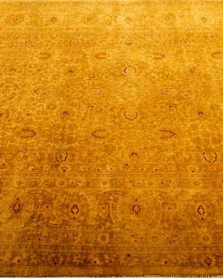 Modern Overdyed Hand Knotted Wool Gold Area Rug 4' 7" x 6' 7"