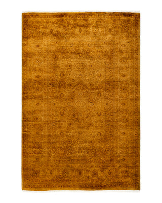 Contemporary Fine Vibrance Brown Wool Area Rug 4' 7" x 6' 7"