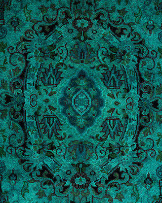 Contemporary Hand-Knotted Overdyed Blue Area Rug 3' 2" x 5' 4"