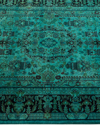 Contemporary Hand-Knotted Overdyed Blue Area Rug 3' 2" x 5' 4"