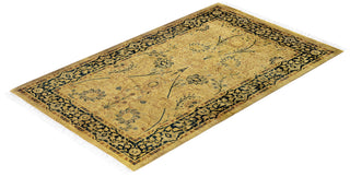 Overdyed Hand-Knotted Wool Modern-Contemporary Yellow Area Rug 2' 7" x 4' 3"