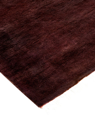 Modern Overdyed Hand Knotted Wool Brown Runner 2' 6" x 7' 10"
