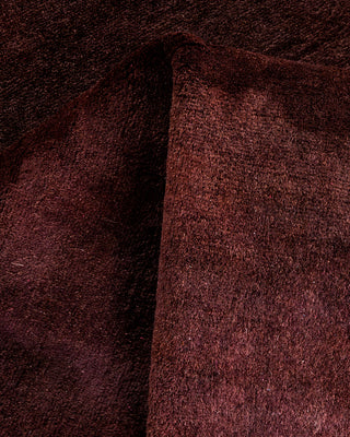 Contemporary Hand Knotted Overdyed Brown Runner 2' 6" x 7' 10"