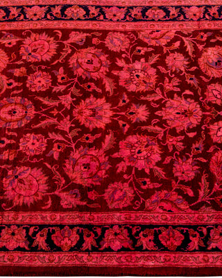 Contemporary Hand-Knotted Overdyed Pink Runner 2' 6" x 12' 3"