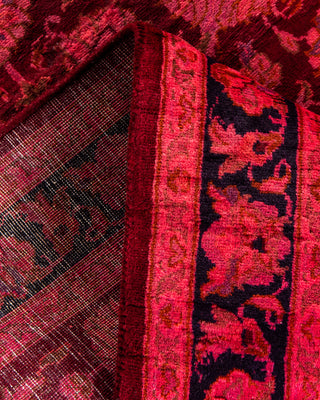 Contemporary Hand-Knotted Overdyed Pink Runner 2' 6" x 12' 3"