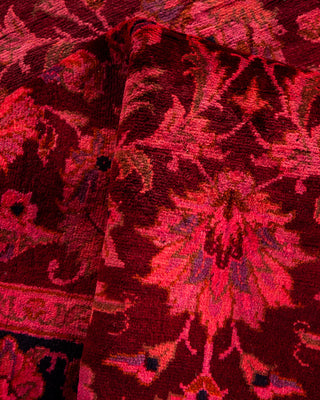 Contemporary Hand-Knotted Overdyed Pink Runner 2' 6" x 12' 3"