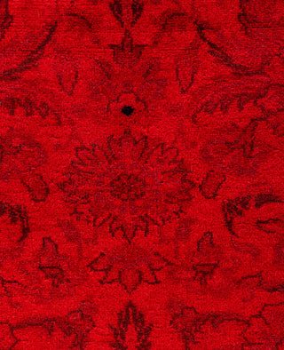 Overdyed Hand-Knotted Wool Modern-Contemporary Red Runner 2' 8" x 6' 0"