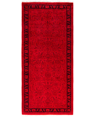 Overdyed Hand-Knotted Wool Modern-Contemporary Red Runner 2' 8" x 6' 0"