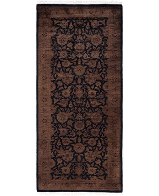 Overdyed Hand-Knotted Wool Modern-Contemporary Brown Runner 2' 8" x 6' 0"