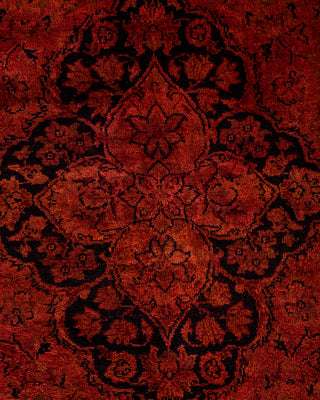 Modern Overdyed Hand Knotted Wool Orange Area Rug 4' 2" x 6' 4"