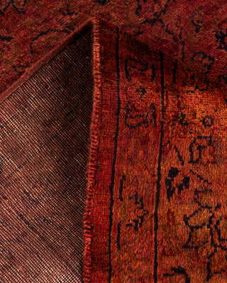 Contemporary Hand Knotted Overdyed Orange Area Rug 4' 2" x 6' 4"